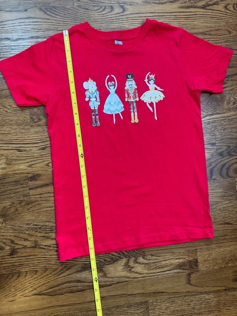 Nutcracker Girls Sugar Plum Mouse King Ballerina Christmas Graphic Tee 10-12